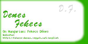 denes fekecs business card